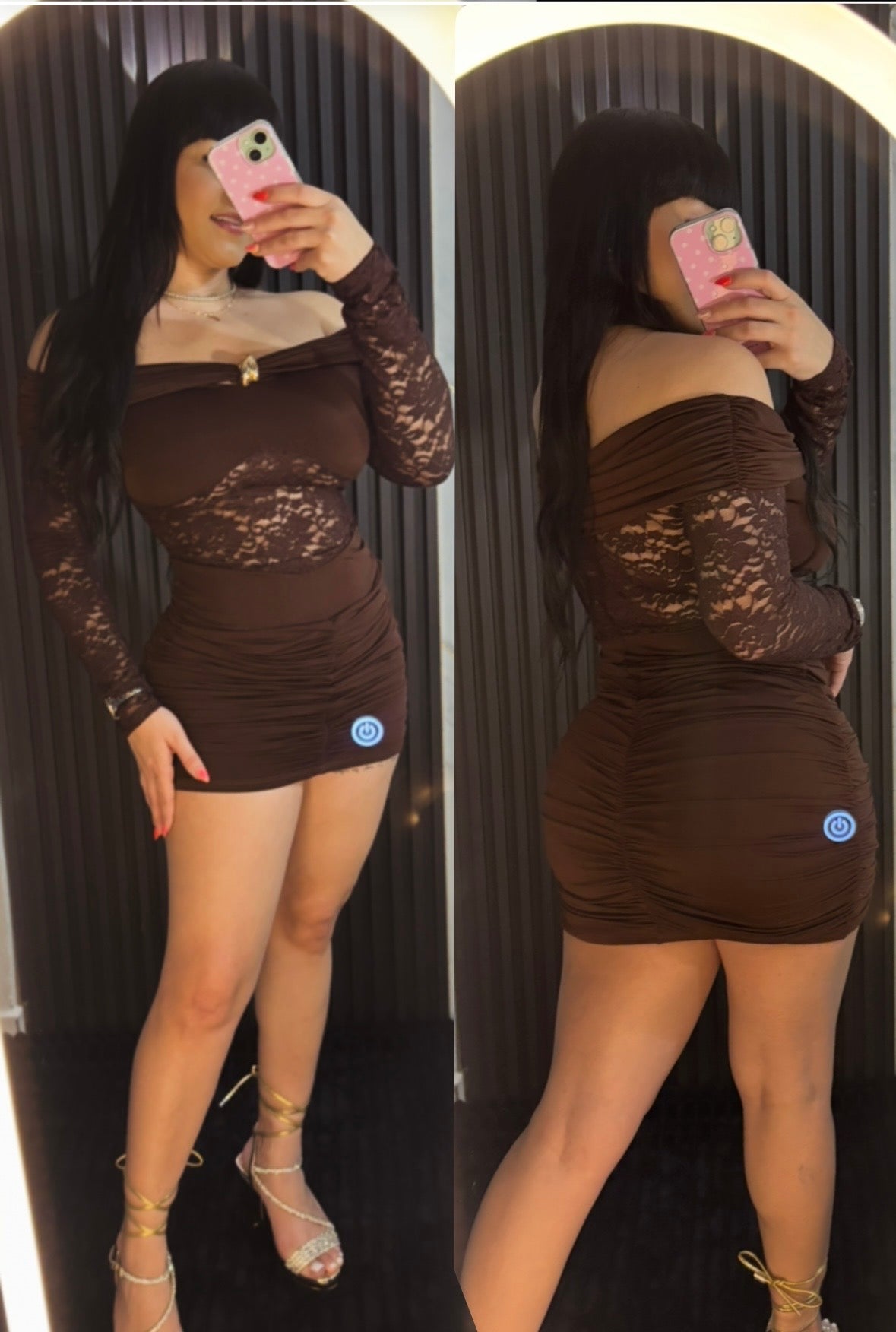 Chocolate Lace Mini Dress