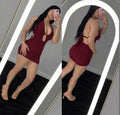 Burgundy Mini Dress